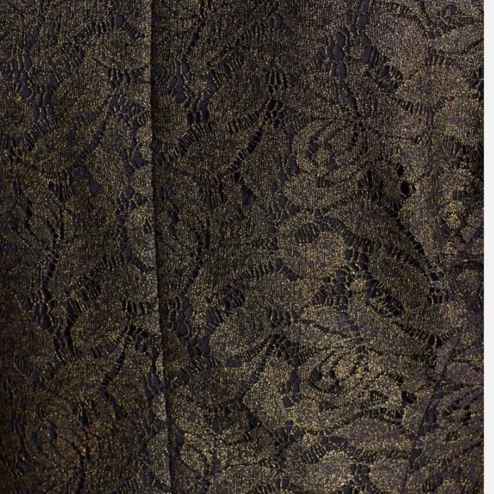HINGE METALLIC LACE PEPLUM JACKET - S - Picture 4 of 9